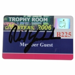 Phil Mickelson Signed 2006 Masters Tournament Trophy Room Badge #B225 JSA ALOA