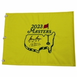 Jack Nicklaus & Gary Player Signed 2023 Masters Flag w/Years Won JSA ALOA