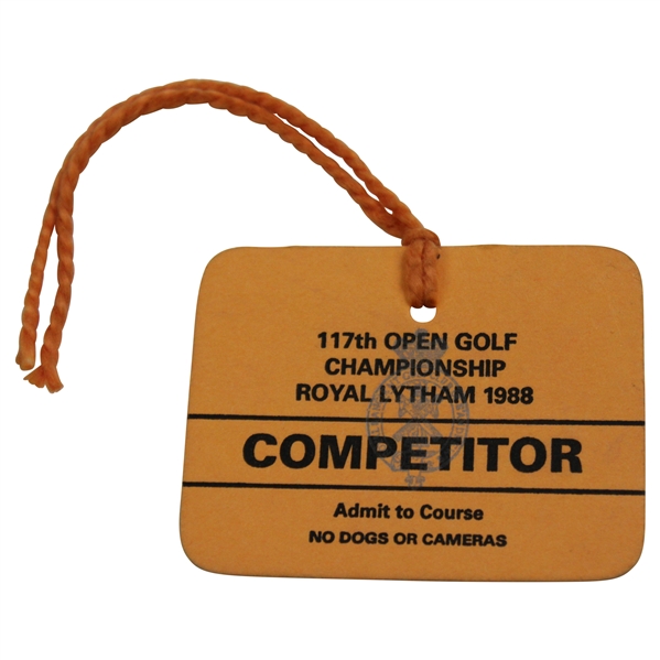 1988 The Open Championship at Royal Lytham Competitor Ticket