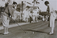1931 Babe Ruth Teaching Daughter Setup and Drive Stance Photo 
