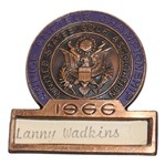 Lanny Wadkins 1966 US Junior Amateur Championship at California CC Contestant Badge/Clip