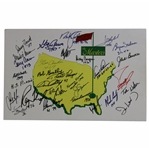Masters Champs Signed The Masters Logo Broadside with 29 Total Champs! JSA ALOA