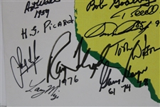 Masters Champs Signed 'The Masters' Logo Broadside with 29 Total Champs! JSA ALOA