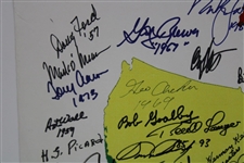 Masters Champs Signed 'The Masters' Logo Broadside with 29 Total Champs! JSA ALOA
