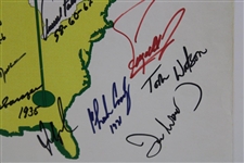 Masters Champs Signed 'The Masters' Logo Broadside with 29 Total Champs! JSA ALOA