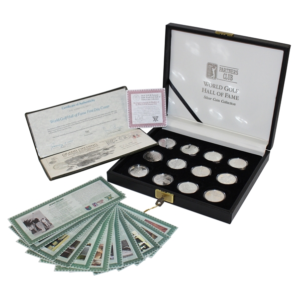 1974 World Golf Hall of Fame Ltd Ed Silver Coin Collection in Original Box w/Info & Certs - 2 Payne Medals