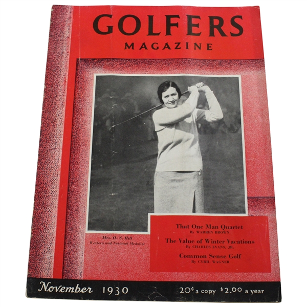 1930 Golfers Magazine with Mrs. O.S. Hill Post-Swing Cover - November