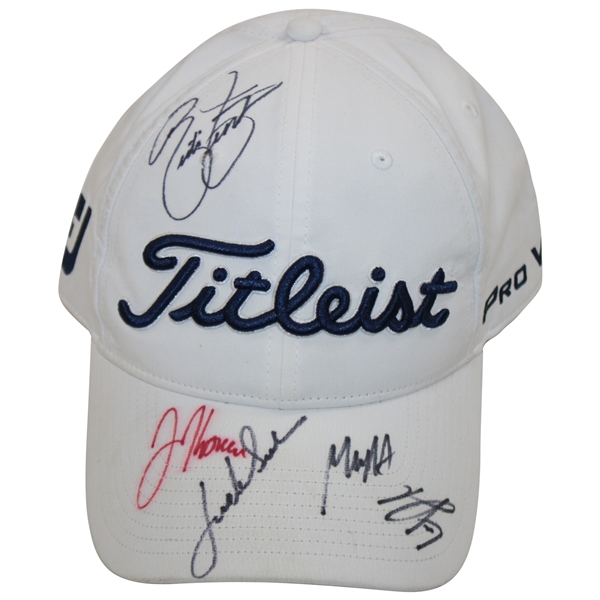 Spieth, Thomas, Hodges, Fowler, & Homa Signed Titleist FootJoy Hat JSA ALOA