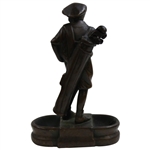 c.1920's Bronze Thinking Golfer Caddie Carrying Clubs
