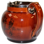 c.1900 Athlo Ware 'The New Caddy' Burslem England Silver Rimmed Pitcher