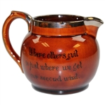 c.1900 Athlo Ware 'The New Caddy' Burslem England Silver Rimmed Pitcher