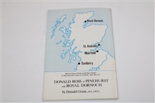 1973 Donald Ross of Pinehurst & Dornoch First Edition Booklet by Donald Grant
