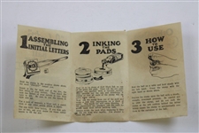 c. 1930's R.D. Swisher 'Idento' Mark Your Golf Ball Items in Original Box with Information Card