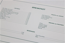 Arnold Palmer Signed Augusta National Golf Club Patio Menu JSA ALOA