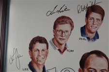 Payne, Mickelson & others Signed Ltd Ed 1996 Dayton's Challenge Timber Lodge Poster #21/25 - Framed JSA ALOA