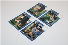 Early Mickelson, Lehman, Azinger & Crenshaw Signed 1995 Norstan Challenge Uncut Card Sheet JSA ALOA