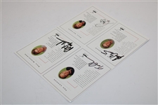Early Mickelson, Lehman, Azinger & Crenshaw Signed 1995 Norstan Challenge Uncut Card Sheet JSA ALOA