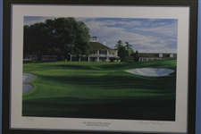 1988 Augusta National GC Ltd Ed 18th Green & Clubhouse Linda Hartough #58/950 - Framed