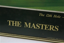 Champion Nick Faldo Signed 1989 The Masters Augusta National GC 12th Hole Poster - Framed JSA ALOA