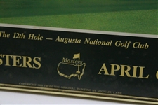 Champion Nick Faldo Signed 1989 The Masters Augusta National GC 12th Hole Poster - Framed JSA ALOA