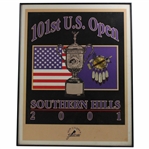 2001 US Open at Southern Hills Trophy with American Flag & Dreamcatcher Poster - Framed