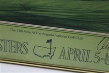 Champion Nick Faldo Signed 1990 The Masters Augusta National GC 13th Hole Linda Hartough Poster - Framed JSA ALOA