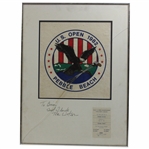 Tom Watson Signed 1982 US Open at Pebble Beach Circle Logo w/Ticket Display - Framed JSA ALOA