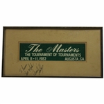 Craig Stadler Signed 1982 The Masters: The Tournament of Tournaments Sign - Matted JSA ALOA