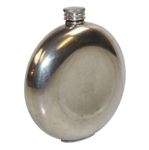 Handmade Circular Golf Scene Pewter Golf Flask - Sheffield, England
