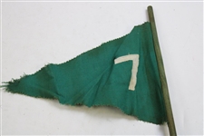 Five(5) Early 1900’s Hand-Stitched Double-Sided Green Golf Flags - #1, #3, #6, #7 & #9