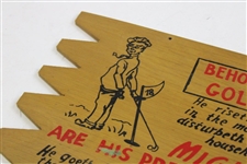 Lot of Three(3) Mid-Century Humorous Wooden Golf Hanging Signs