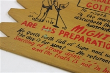 Lot of Three(3) Mid-Century Humorous Wooden Golf Hanging Signs