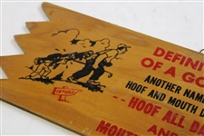 Lot of Three(3) Mid-Century Humorous Wooden Golf Hanging Signs
