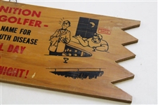 Lot of Three(3) Mid-Century Humorous Wooden Golf Hanging Signs