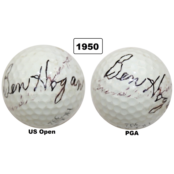 1950 Major Champs Ben Hogan & Chandler Harper Multi-Signed Grand Slam Ball JSA ALOA