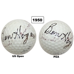 1950 Major Champs Ben Hogan & Chandler Harper Multi-Signed Grand Slam Ball JSA ALOA