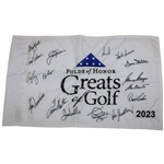 Nicklaus, Annika, Trevino & Thirteen (13) others Signed 2023 Greats of Golf Embroidered Flag JSA ALOA