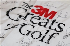 Nicklaus, Player, Kite & Thirteen (13) others Signed 2022 Greats of Golf Embroidered Flag JSA ALOA