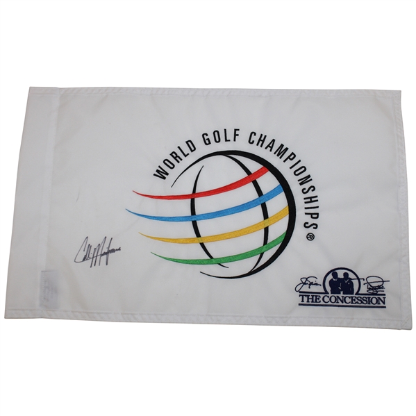 Collin Morikawa Signed 2021 World Golf Championship Embroidered Flag JSA ALOA