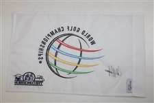 Collin Morikawa Signed 2021 World Golf Championship Embroidered Flag JSA ALOA