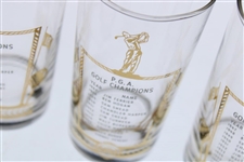 Four (4) 1957 PGA Championship Highball Glasses Listing 1940’s & 1950’s Champions