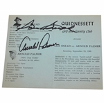 Arnold Palmer & Sam Snead Signed 1960 Exhibition at Quidneset G&CC Scorecard JSA ALOA
