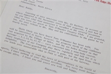 Bobby Locke's 1972 Personal Scrapbook Page w/ Letter from Mrs. George May on Reverse