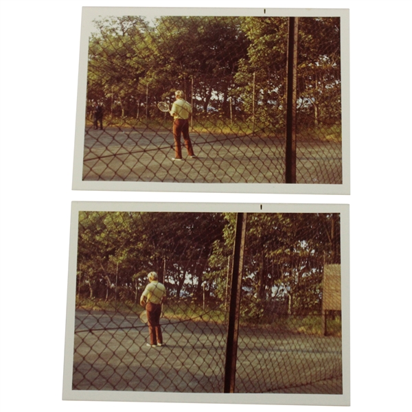 Two (2) Original Jack Nicklaus Playing Tennis Color Photos - Just Lost The Open to Trevino by 1 Shot