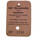 1954 The Open Championship at Royal Birkdale Thursday Ticket #1791