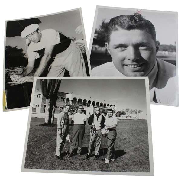 Three (3) PGA Golfer Photos - Jack Nicklaus, Fred Hawkins & Dale Morey