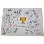 2017 PGA Presidents Cup Signed Flag With 28 Signatures JSA ALOA