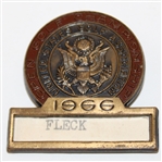 Jack Flecks 1966 US Open Championship Contestant Pin-Return To Olympic Club