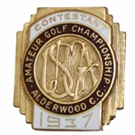1937 US Amateur Championship at Alderwood GC Contestant Badge - Goodman Winner