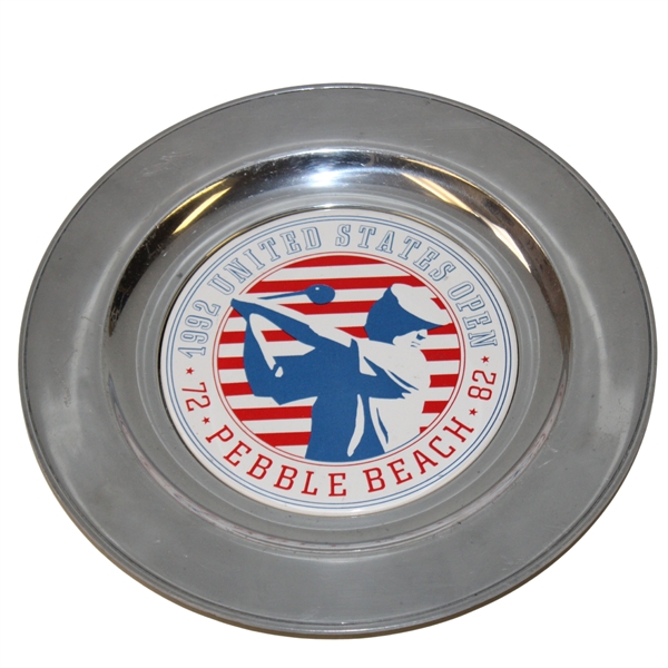 1992 US Open at Pebble Beach 1972-1982-1992 Commemorative Pewter Plate